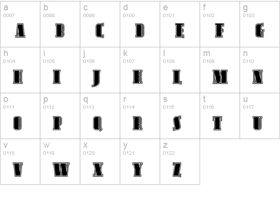 Avondale SC Inline lowercase a-z preview