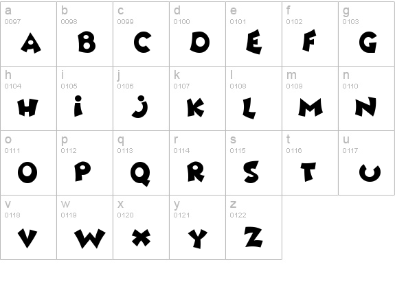 Awesome lowercase a-z preview
