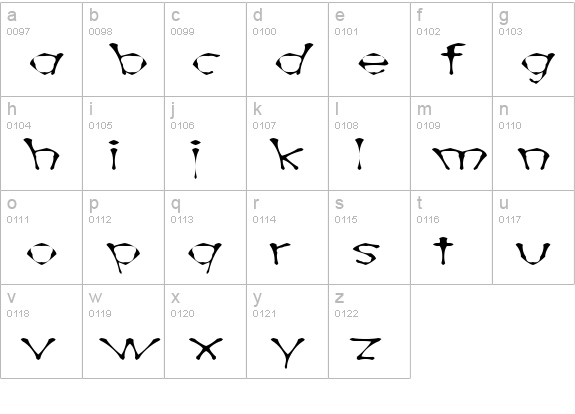 AwlScrawl lowercase a-z preview