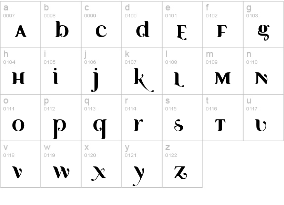 Ayosmonika Bold lowercase a-z preview