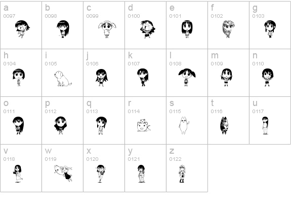 Azudings 1 lowercase a-z preview