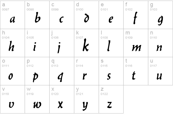 B650-Deco-Regular lowercase a-z preview