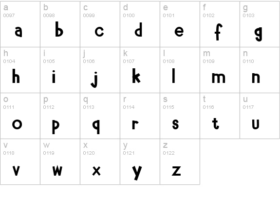 Babe Bamboo lowercase a-z preview