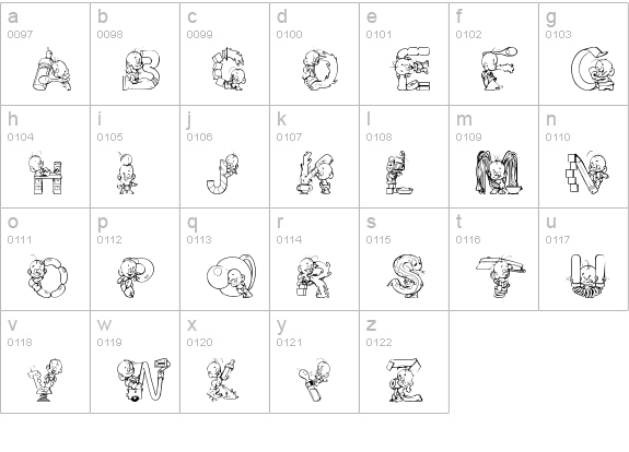 Baby! lowercase a-z preview