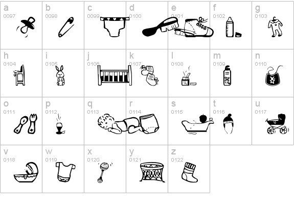 Baby's World lowercase a-z preview