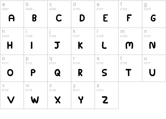 Babylove lowercase a-z preview