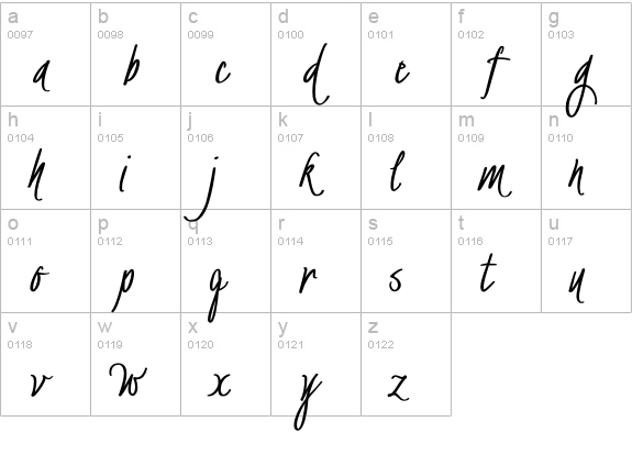 BachelorScript Bold lowercase a-z preview