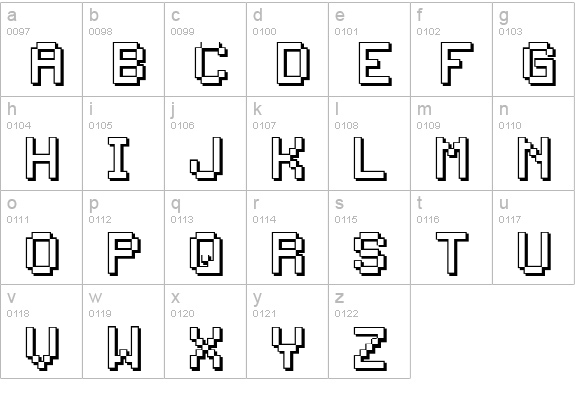 Back to 1982 lowercase a-z preview