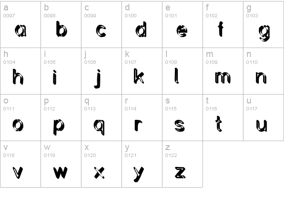 Backcab Extra Crispy lowercase a-z preview