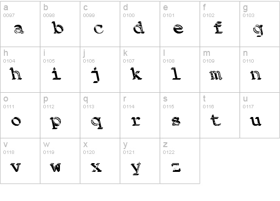 Backfire Medium lowercase a-z preview