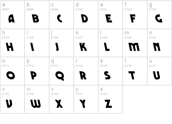 Backslide Bold lowercase a-z preview