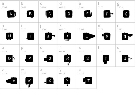 BackspacerSquare Regular lowercase a-z preview