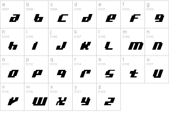 bad robot italic lowercase a-z preview