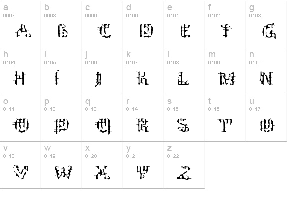 BadblocksEF lowercase a-z preview