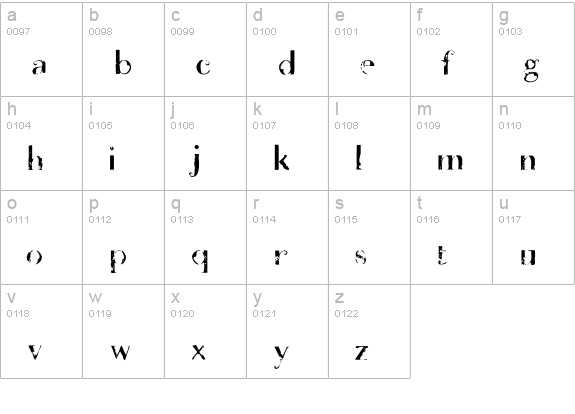 BadDeni lowercase a-z preview