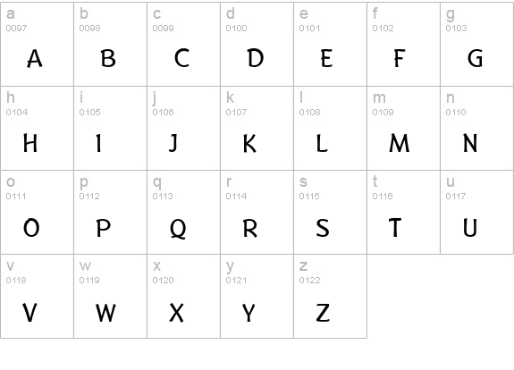 BadgerLightExpert lowercase a-z preview