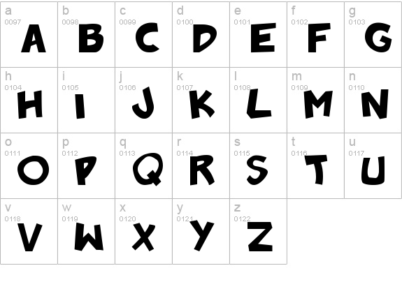 Badonk-a-donk lowercase a-z preview