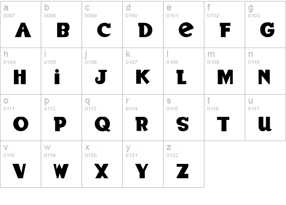 BadTyp lowercase a-z preview
