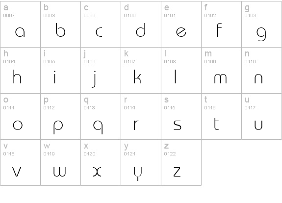Bahamas Light Plain lowercase a-z preview