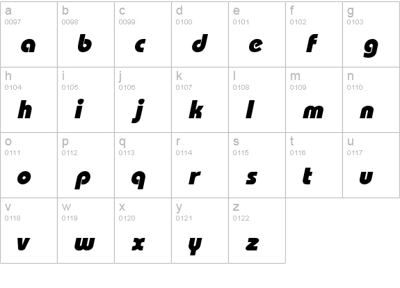 Bahamas_Heavy-X lowercase a-z preview