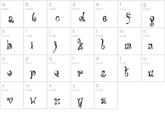 Bajareczka lowercase a-z preview