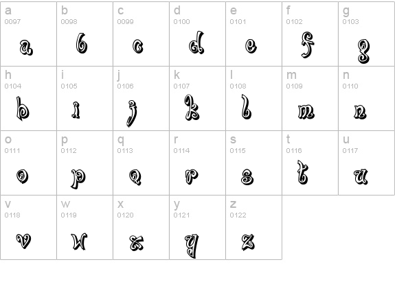 Bajareczka Shadow lowercase a-z preview