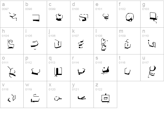 Bajoran Ancient - ST semi canon based lowercase a-z preview