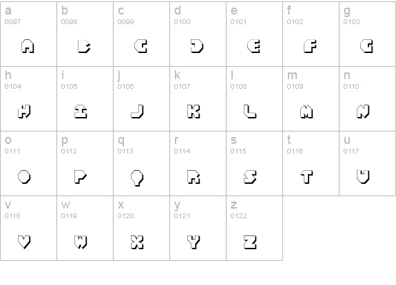 Bal-Astaral 3D lowercase a-z preview