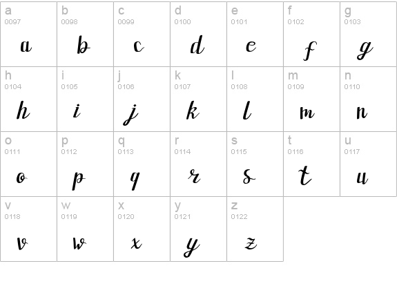 Baliny lowercase a-z preview