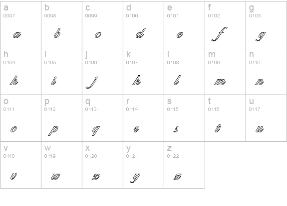 BallantinesOutline-Light-Regular lowercase a-z preview