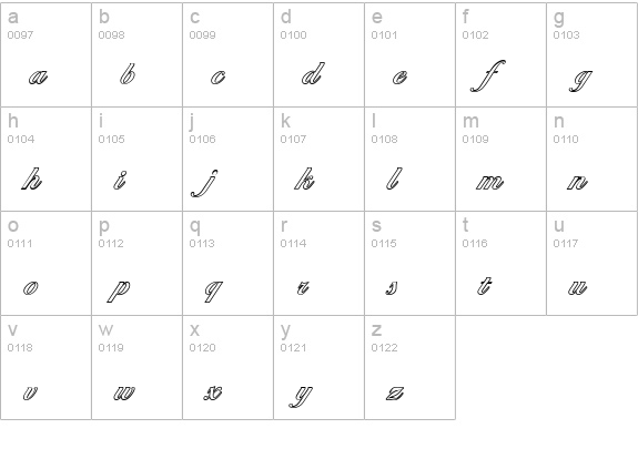 BallantinesOutline-Medium-Regular lowercase a-z preview