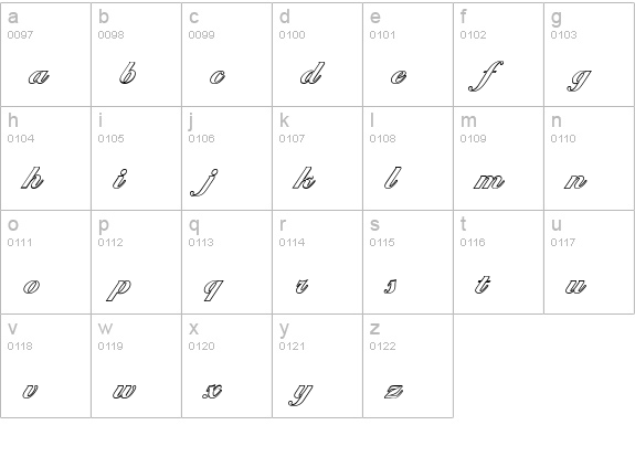 BallantinesOutline-Xbold-Regular lowercase a-z preview