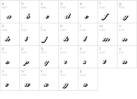 BallantinesShadow-Black-Regular lowercase a-z preview