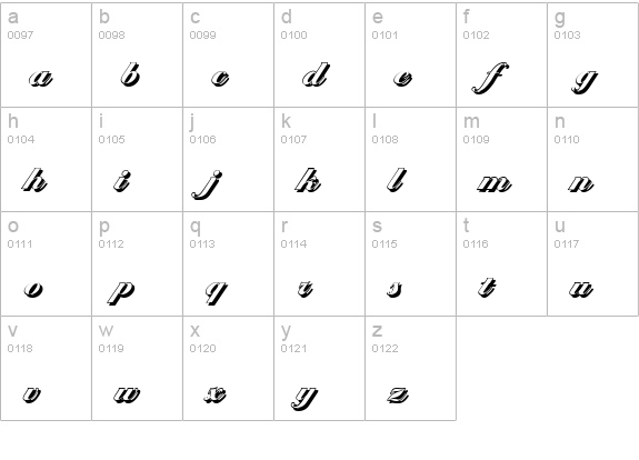 BallantinesShadow-Heavy-Regular lowercase a-z preview