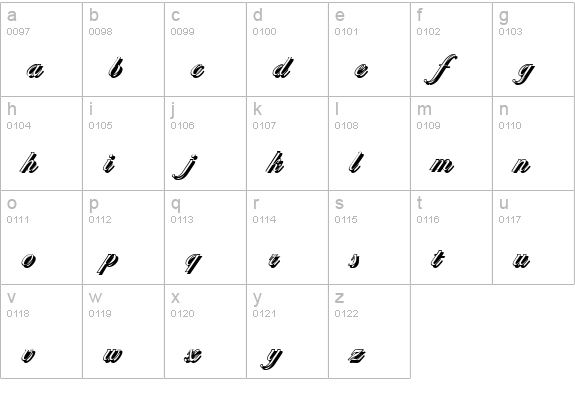 BallantinesShadow-Light-Regular lowercase a-z preview