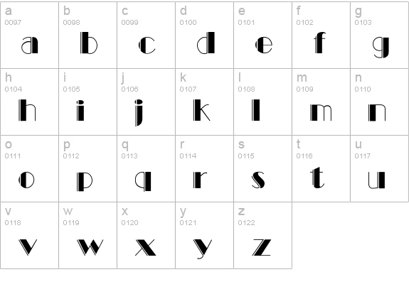 BalletEngraved lowercase a-z preview