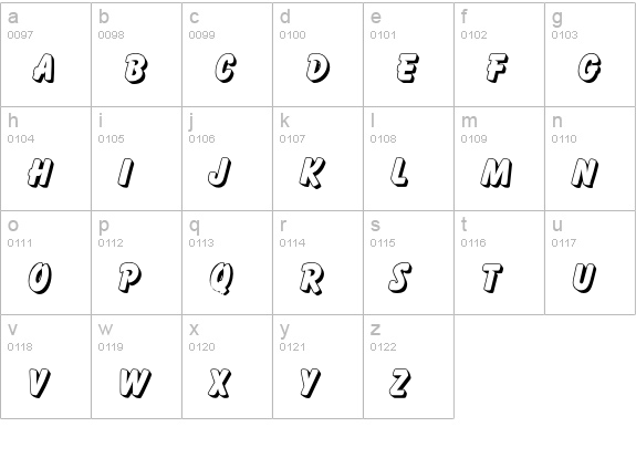 Balloon Drop Shadow D lowercase a-z preview