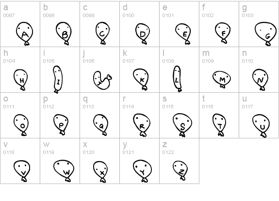 Balloon Friends
 lowercase a-z preview