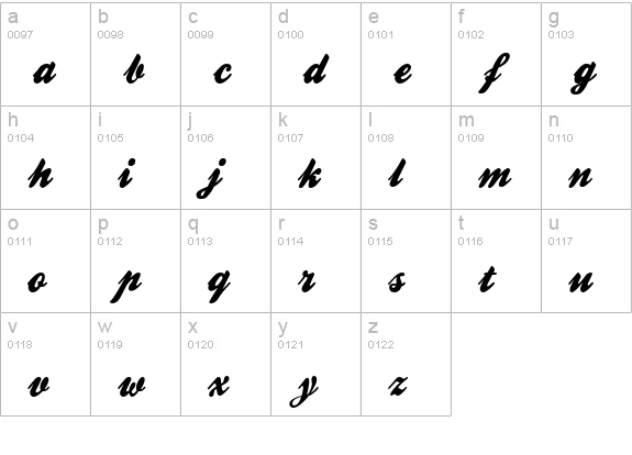 Ballpark Weiner lowercase a-z preview