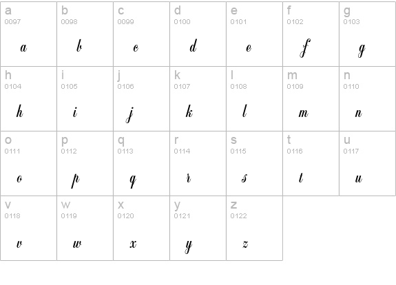 Balmoral Std lowercase a-z preview