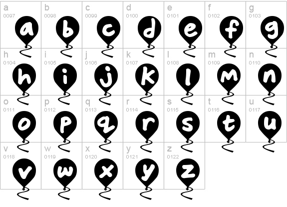 Baloon Floats
 lowercase a-z preview