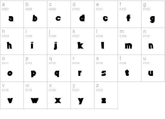 Baltar Gaunt lowercase a-z preview