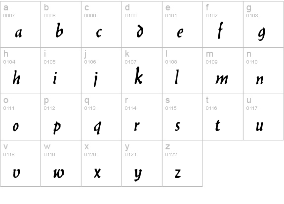 Balthazar Regular lowercase a-z preview