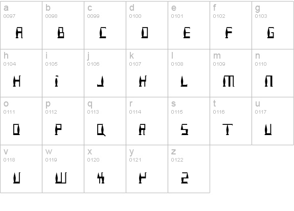 Baluster lowercase a-z preview