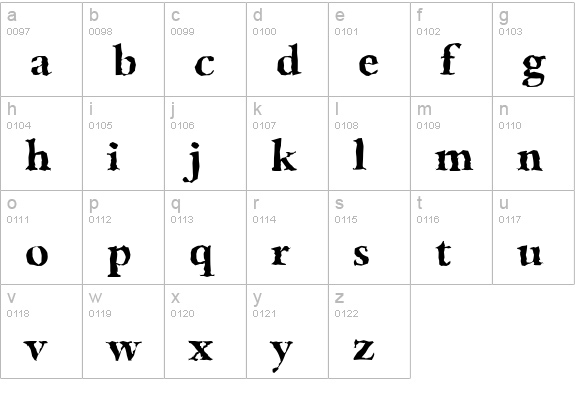 BambergRandom-Bold lowercase a-z preview