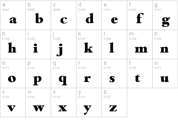 BambergSerial-Heavy-Regular lowercase a-z preview
