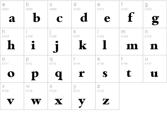 BambergSerial-Xbold-Regular lowercase a-z preview