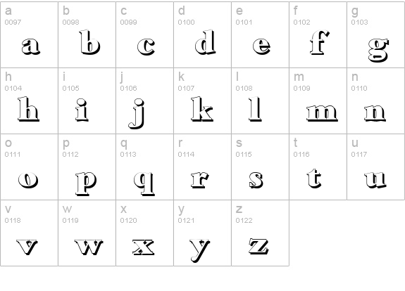 BambergShadow-Heavy-Regular lowercase a-z preview