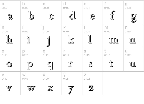 BambergShadow-Light-Regular lowercase a-z preview