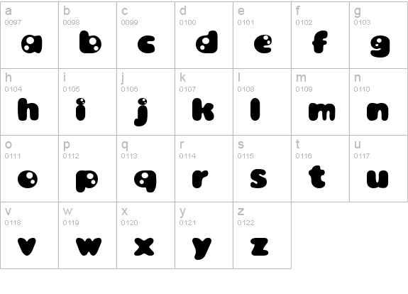 Bambina lowercase a-z preview